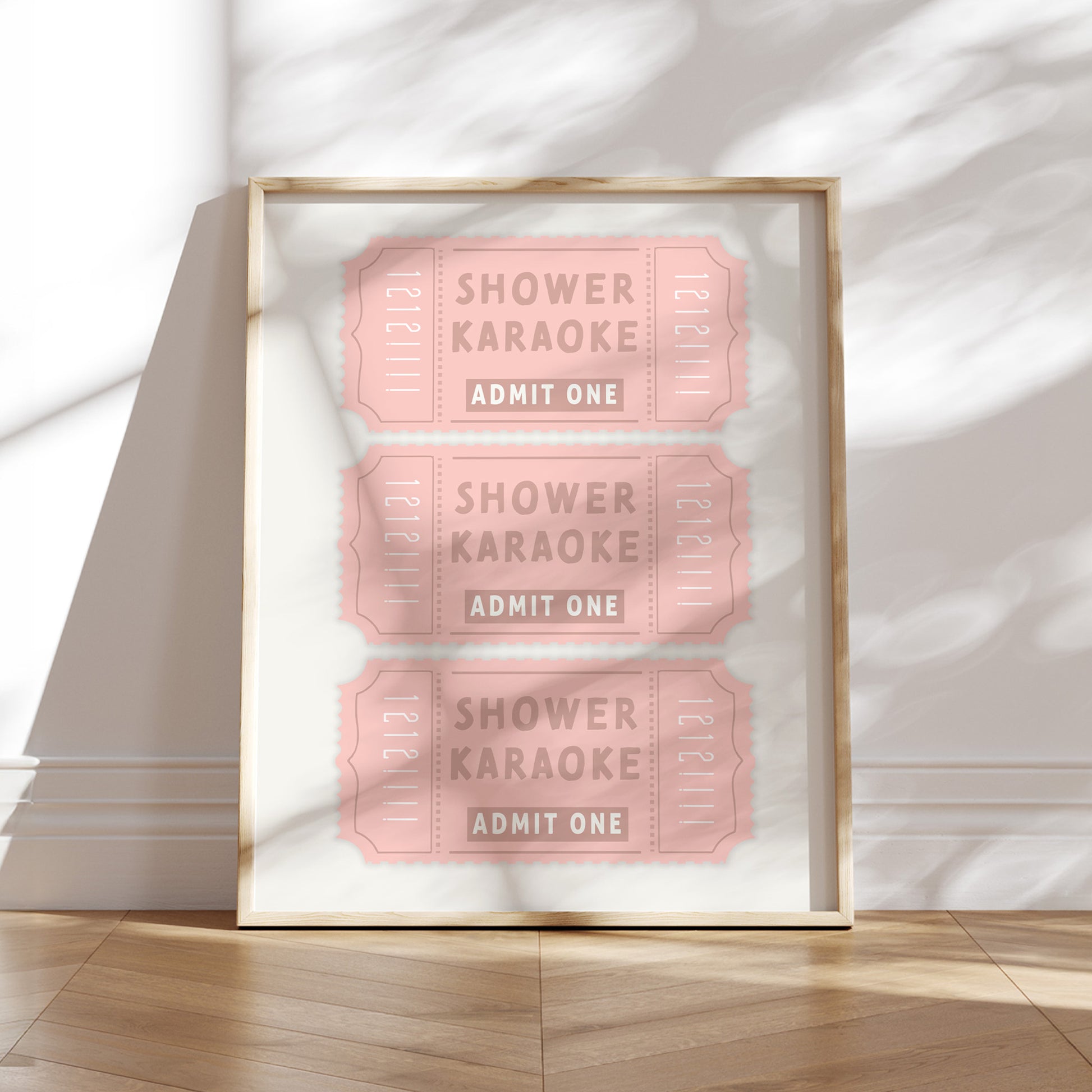 pink cream shower karaoke printable bathroom wall decor 