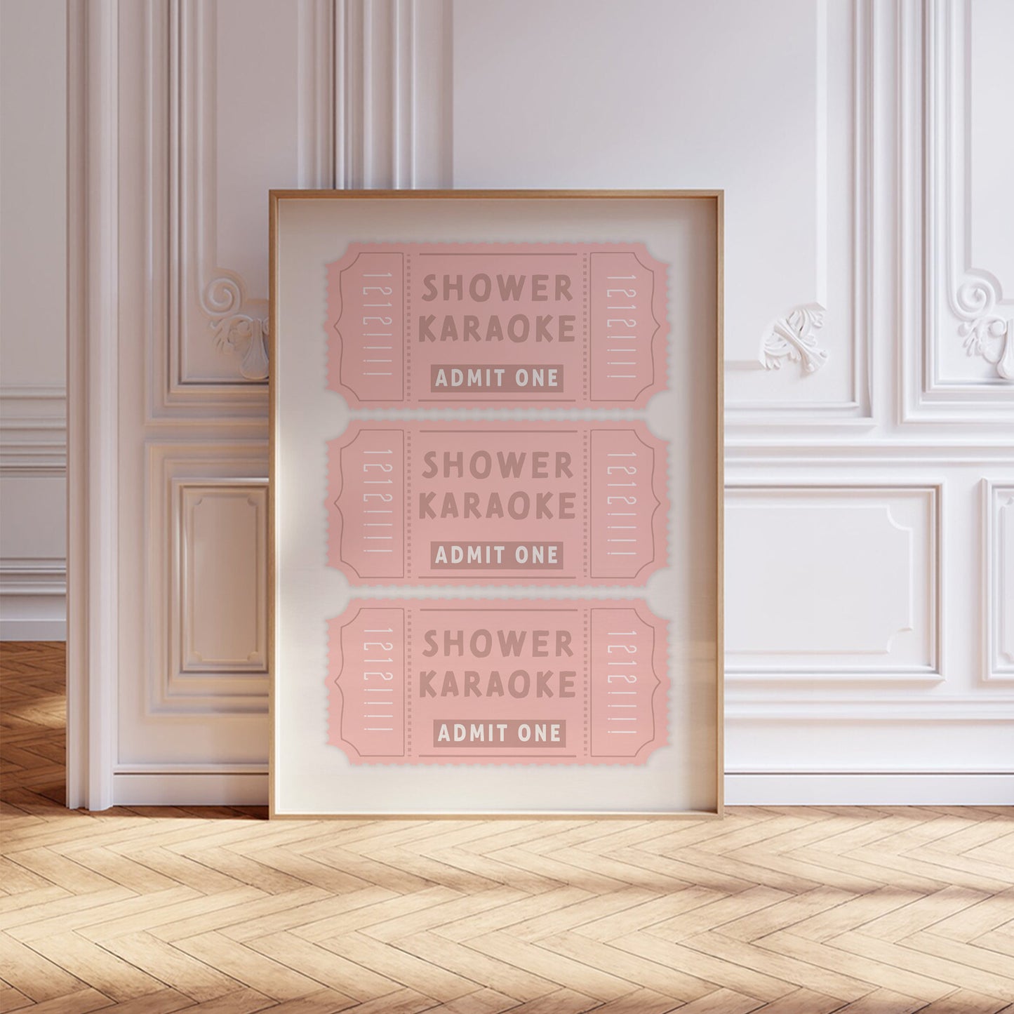 pink cream shower karaoke printable bathroom wall decor 