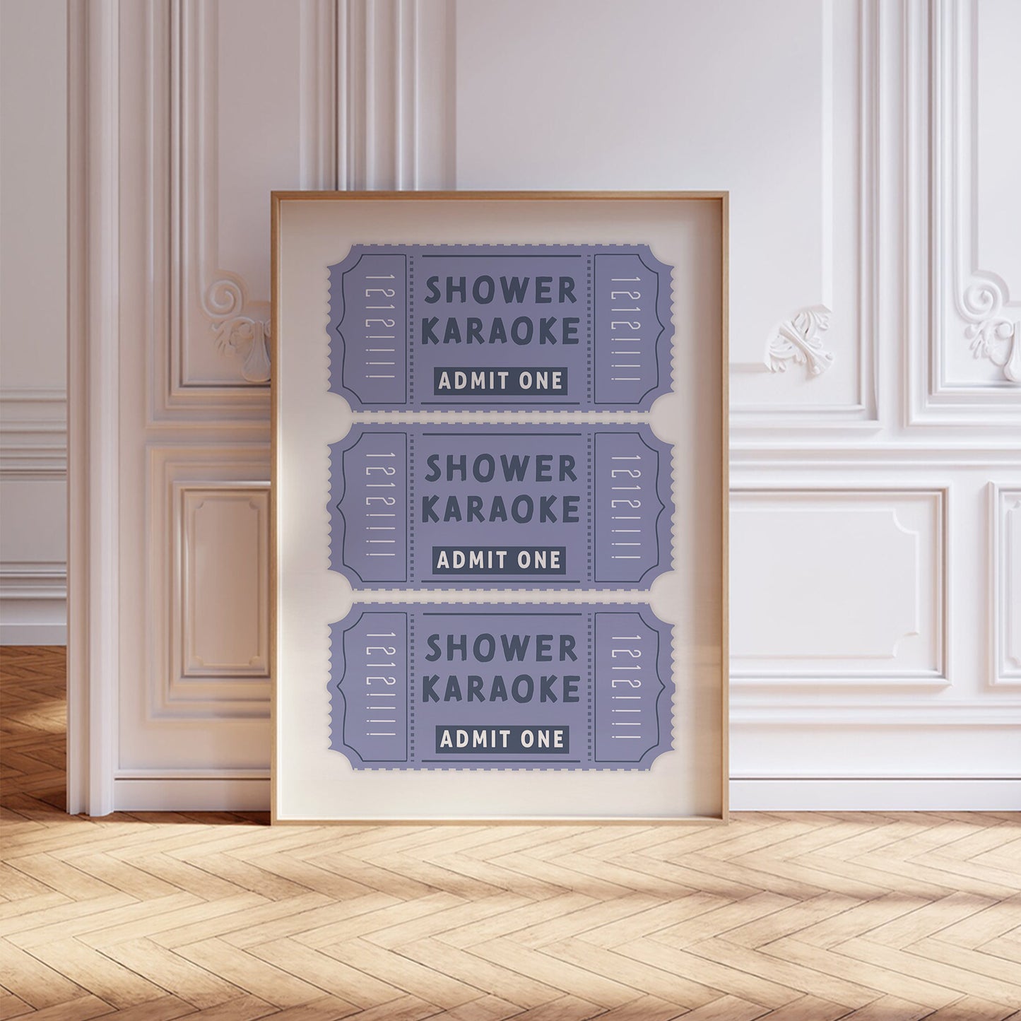 willow blue and cream shower karaoke printable boho bathroom wall decor 